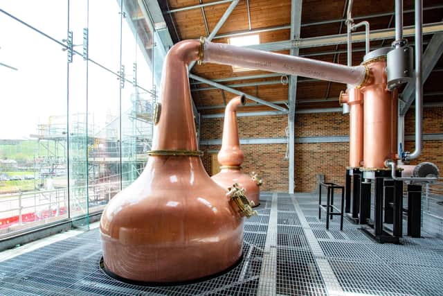 The giant whisky stills at Ad Gefrin.
