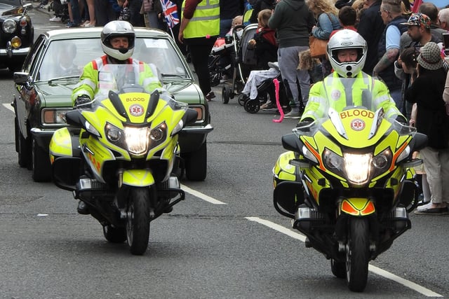 The parade included representatives of Northumbria Blood Bikes.