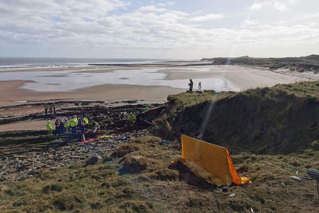 This image by Northumberland Fire and Rescue Service shows the rescue underway.