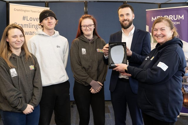 The winner was Cramlington Voluntary Youth Project, which has been a cornerstone of the community for over 30 years, furthering the social and personal development of the town’s young people. Stew Nicol from Newcastle Building Society presented the trophy to Claire Gascoigne and colleagues from CVYP.