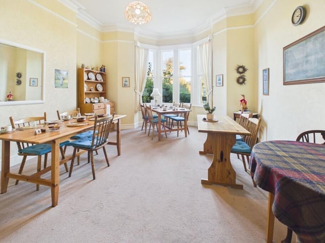 A spacious dining room.