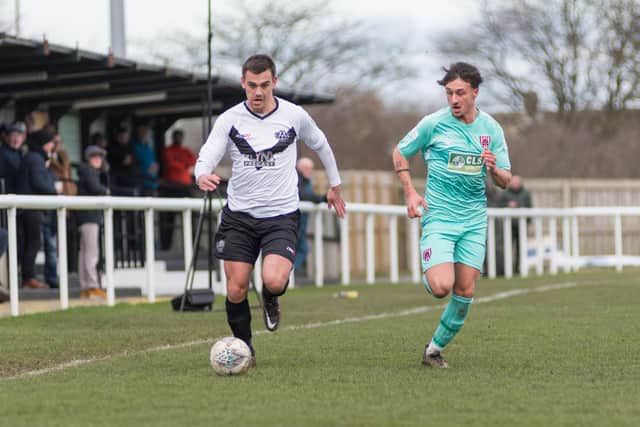 Ben Sampson in action on Saturday against Guisborough. Picture: Ian Brodie
