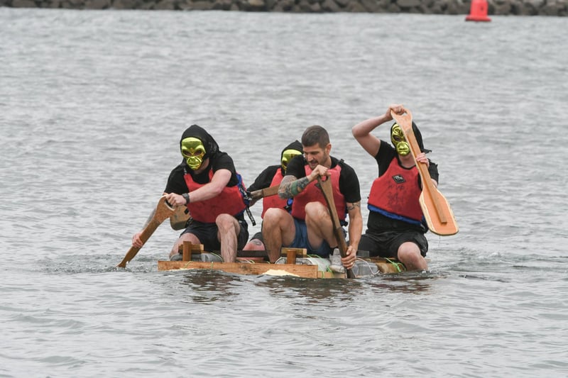 Three teams took part in Saturday's raft race.