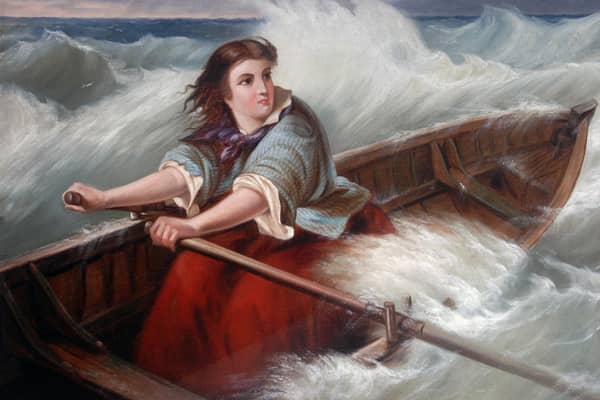 The famous depiction of Grace Darling's rescue by Thomas Brooks