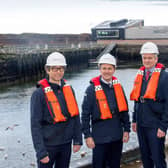 Matthieu Hue, CEO of EDF Renewables UK; Michael Matheson, Cabinet Secretary; Matthias Haag, NnG Project Director and John O’Connor, Generation Delivery at ESB.