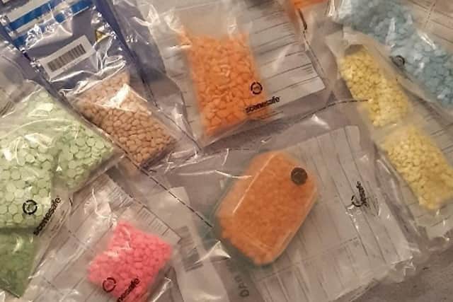 Some of the suspected drugs seized by police.