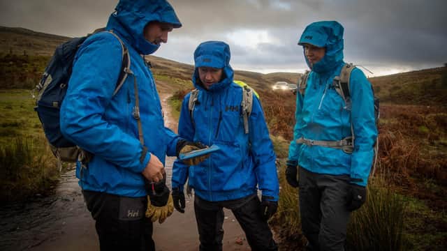 North of Tyne Mountain Rescue Team test out their new Helly Hansen kit in the Ingram Valley.
