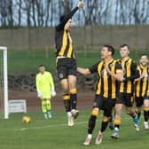 Berwick Rangers were all smiles after their Lowland League Cup win. Picture: Alan Bell.