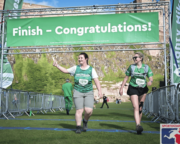 Francesca Inglis completing the Mighty Hike for Macmillan.