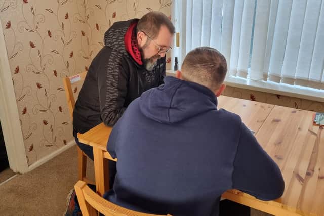 An assessment taking place at one of Full Circle's supported houses.