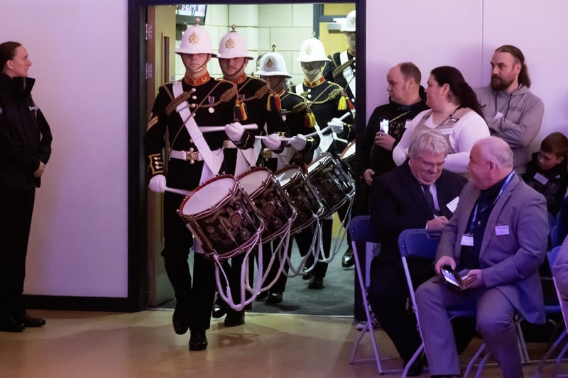 The Royal Marines Corps of Drums.