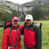Bent Henriksen, right, and Troels pictured when they embarked on their trek along the Pennine Way challenge.