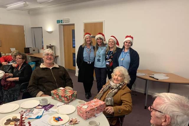 The Wansbeck Community Links team at the Age UK event to distribute the boxes.