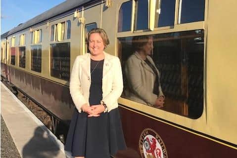 Berwick MP Anne-Marie Trevelyan at the Aln Valley Railway.