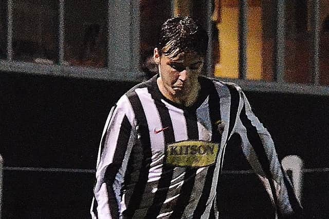 Brad McClelland in action for Alnwick Town.