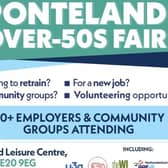 A section of the poster for the Ponteland Over 50s Fair.