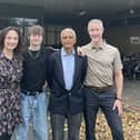Asif Hasan, second from right, with Seb Hollingsworth, his mum Nadine and dad Ivan.