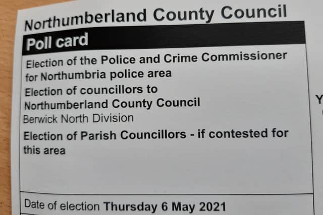 Polling card.