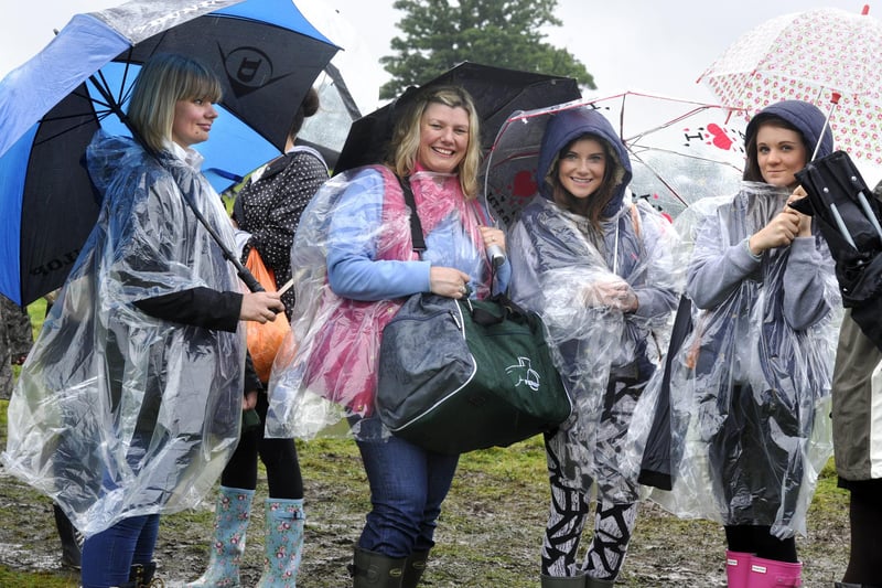 Prepared for any weather ... popstar Jessie J performed in the Pastures beneath Alnwick Castle on Saturday, August 25, 2012.