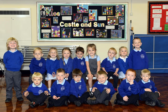 The new nursery children at the Links First School in Amble.