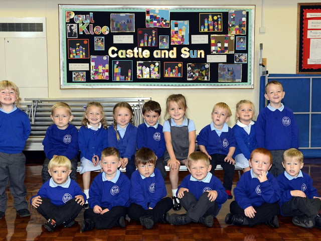 The new nursery children at the Links First School in Amble.