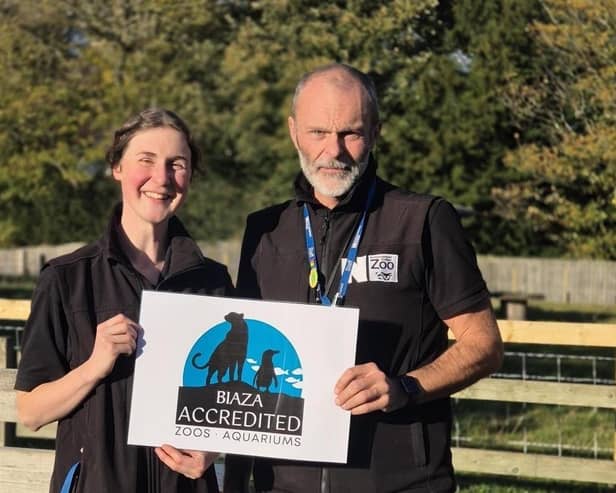 Northumberland College Zoo's head keeper Emily Grey and resource manager Steven Sykes.