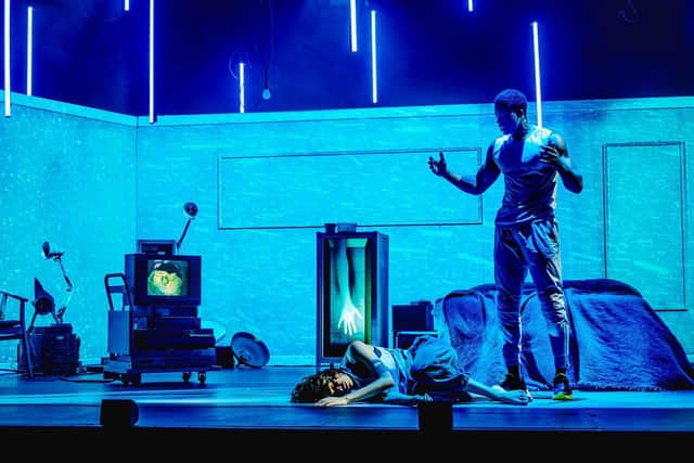 Frankenstein fuses live performance with digital technology. Photo by Ed Waring.
