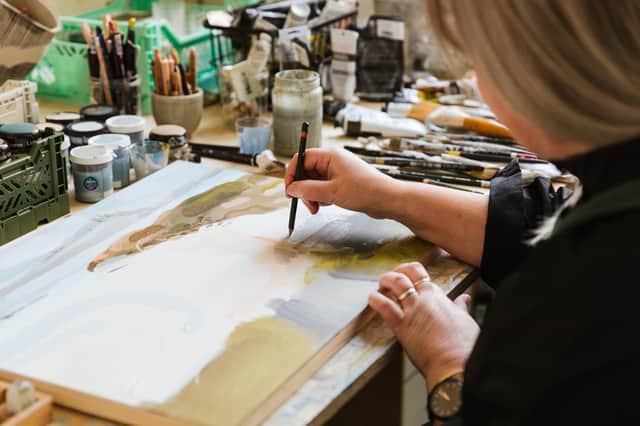 Janine Burrows in her studio. Picture by Joanne Crawford.