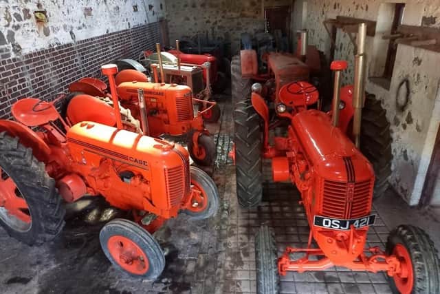 Some of the tractors on sale.