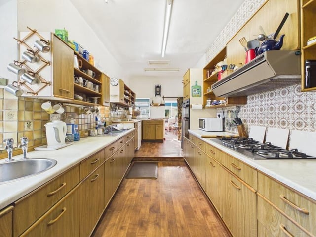 The large kitchen.