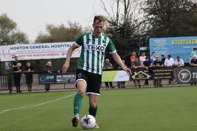 Rhys Evans in action for Blyth Spartans in their 0-0 draw against Banbury Town. Picture: Blyth Spartans