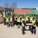 Pupils from Grange View Church of England First School visited the Grangemoor Park development and buried a Covid-19 time capsule.
