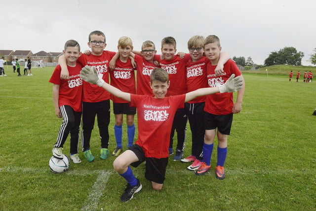 The Year 5 football team from Berwick Middle School who were taking part in the The Northumberland School Games festival in 2017.