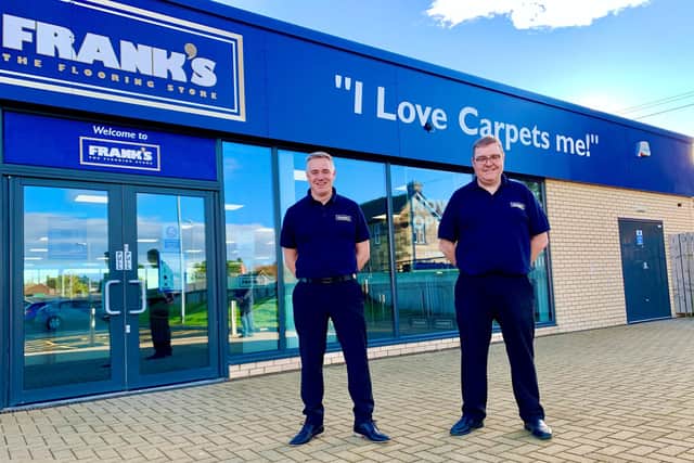 Andrew Birbeck (left) and Gareth Booth at Frank's Flooring Store in Alnwick.