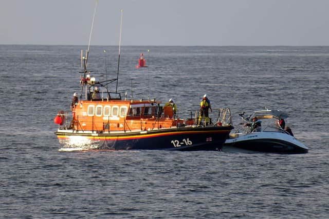 The pleasure boat had suffered steering problems of the south of Holy Island.