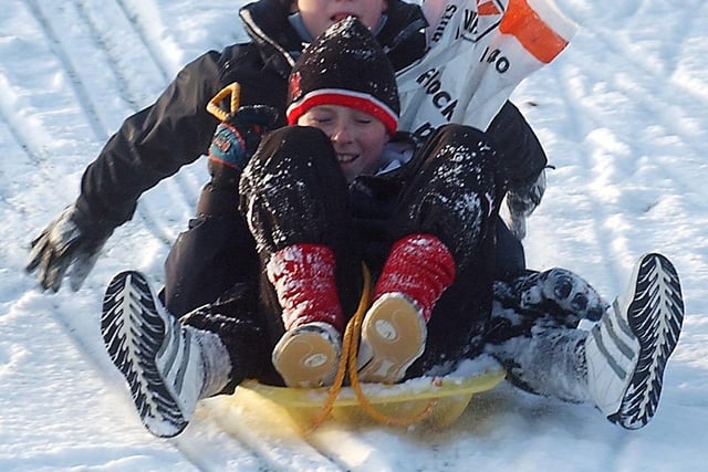 Sledging fun in Alnwick with 15 pictures from the Northumberland ...