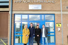 Beverley Brooks, Founder-Director of The Recruitment Junction, Ian Baggett, Founder CEO of Adderstone Group. Lindsay Blackmore, Deputy Director at HMP Northumberland, and Stan Birtwhistle, Skilled Labourer at Adderstone Group.
