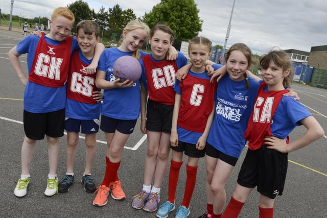 Northumberland School Games at Cramlington in 2016. Year 6 netballers from Morpeth and Ponteland