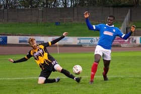 Action from Berwick Rangers’ 2-1 home win over Cowdenbeath at Shielfield. Picture by Alan Bell.