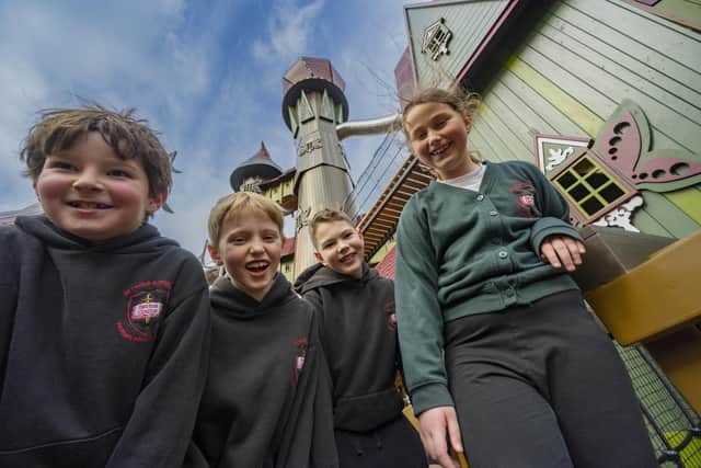 Children from St Paul’s Catholic Primary School in Alnwick were given the chance to visit and explore the new Lillidorei play site at Alnwick Garden, due to open shortly.
Picture Phil Wilkinson