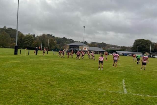 A line-out during the Morpeth v Sunderland game.
