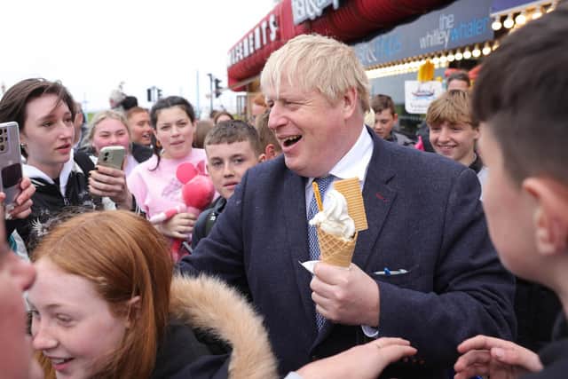 Prime Minister Boris Johnson canvassing in Whitley Bay. Picture by Andrew Parsons CCHQ / Parsons Media