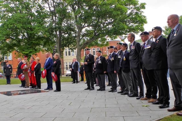 There was a large turnout at the remembrance service marking 40 years since the Falklands war.