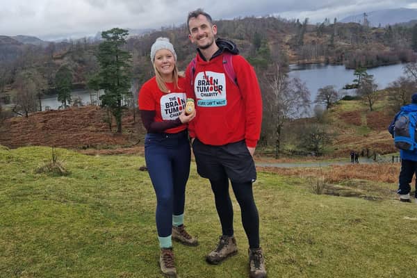 Tom and wife Lucy will be completing 20 walks this year to raise money for The Brain Tumour Charity.
