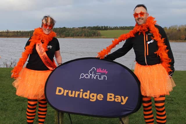 Parkrun participants wore orange to raise awareness of the campaign. (Photo by Northumberland County Council)