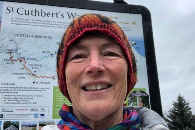 Anne Youngman on St Cuthbert's Way.