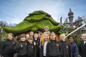 St Paul’s pupils with the Duchess of Northumberland at Lilidorei. Picture: Phil Wilkinson