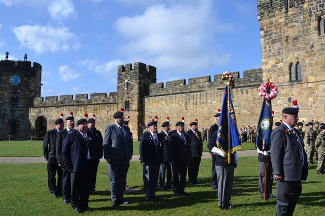 Veterans on the parade ground at Alnwick Castle.