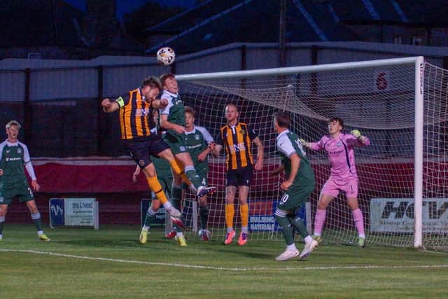 Action from Berwick Rangers v Hibs B in the KDM Evolution Trophy. Picture: Alan Bell
