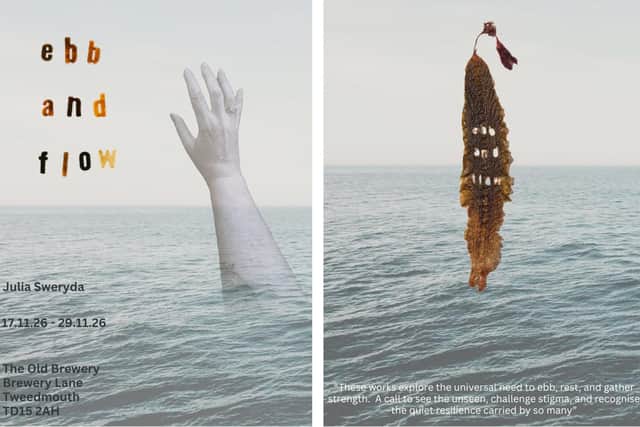 The front and back of the flyer for the exhibition.
